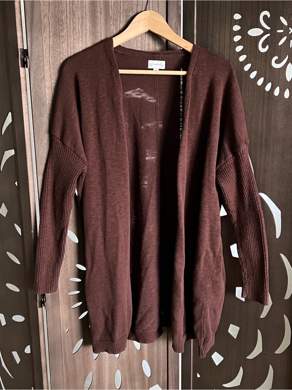 Wonderly Open-Front Chocolate Brown Women's Cardigan